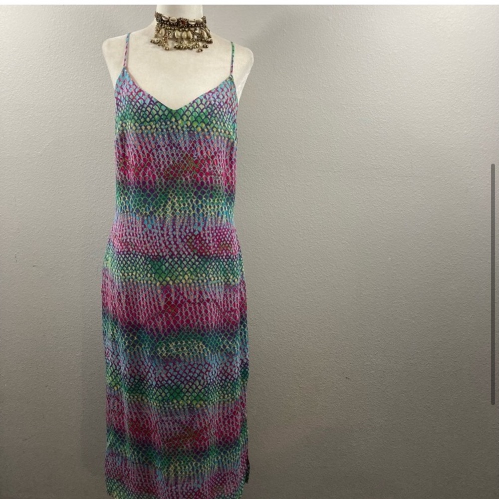 Vintage Y2K Colorful Slip Dress Size 10